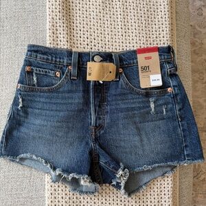 Levi's 501 Denim Cutoff Shorts in Dark Blue